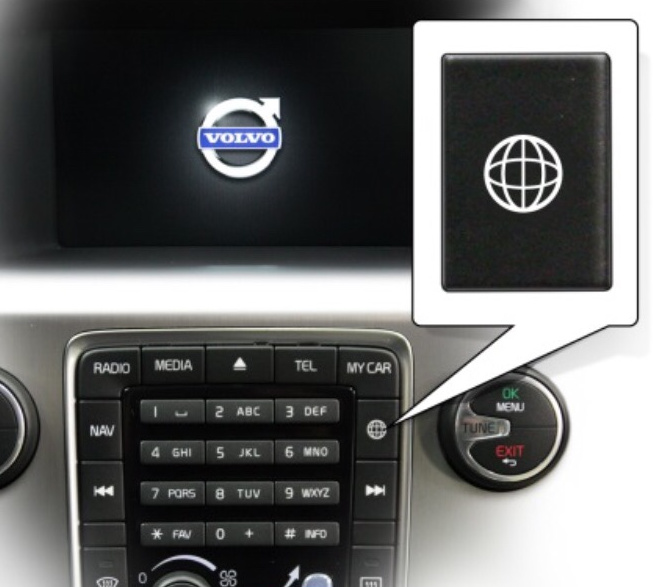 Volvo RTI 7 con tasto internet